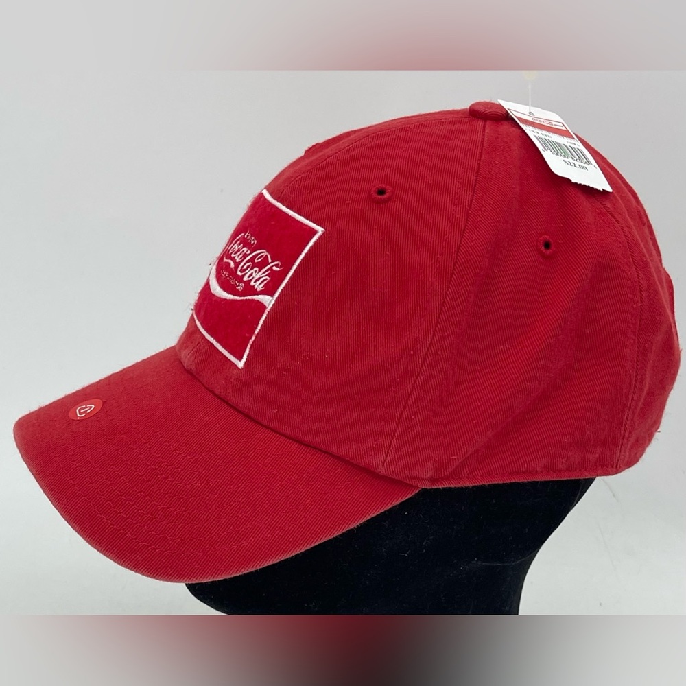 Coca-Cola Hat Red‎ Twill w/ Red “Fuzzy” Logo Baseball Cap Adjustable OSFA NWT